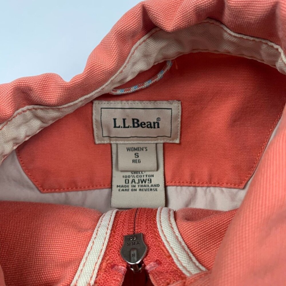 L.L. Bean Womens Full Zip Basic Jacket Coral Pink Size S Long Sleeve Pocket - Picture 4 of 6